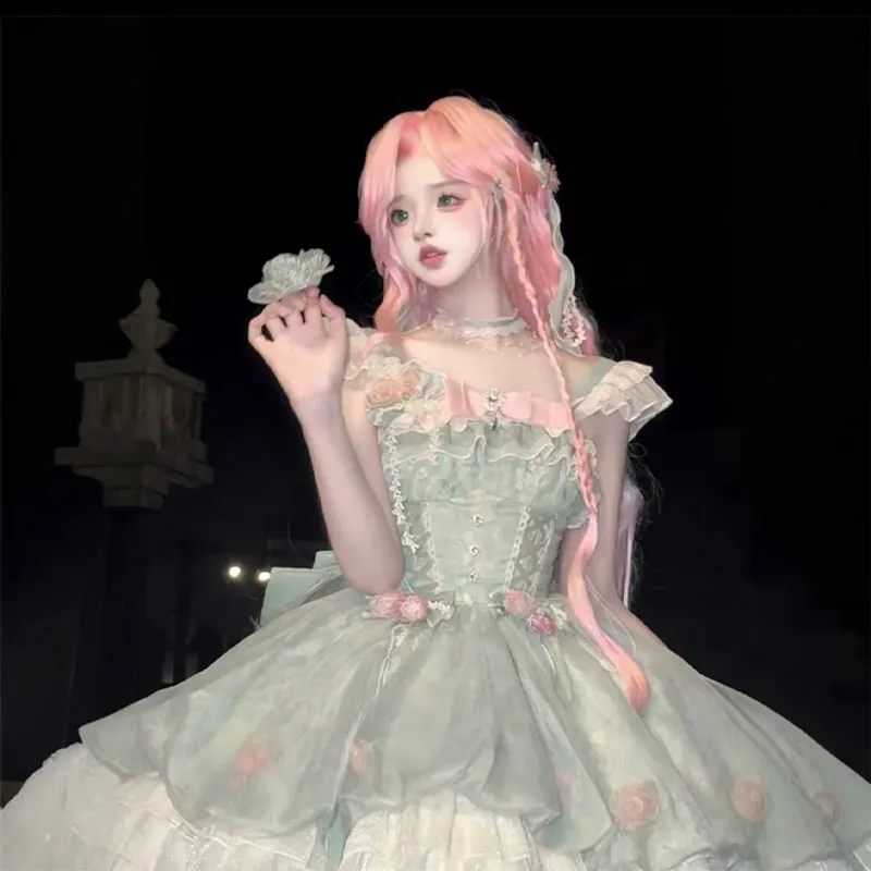 SY Lolita Dresses Women's Pink/Green-2
