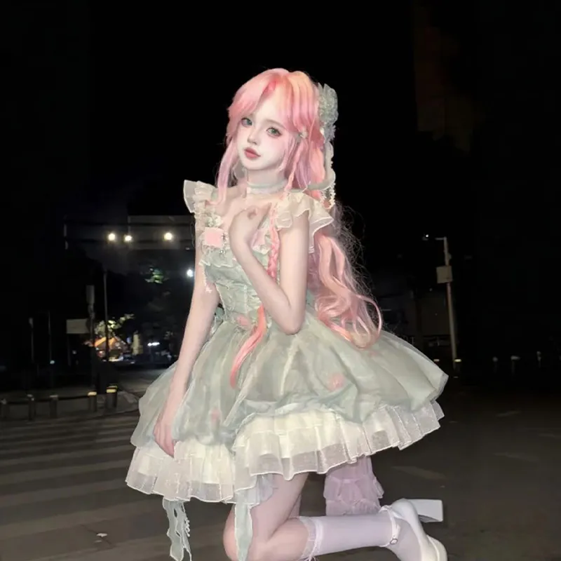 SY Lolita Dresses Women's Pink/Green-4