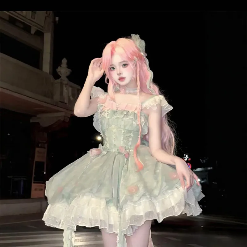 SY Lolita Dresses Women's Pink/Green-5
