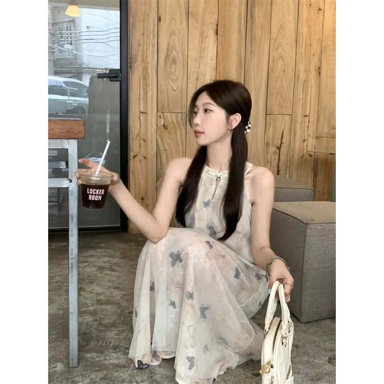 MCGB Sleeveless Dresses Women's White-2