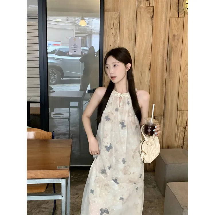 MCGB Sleeveless Dresses Women's White-3