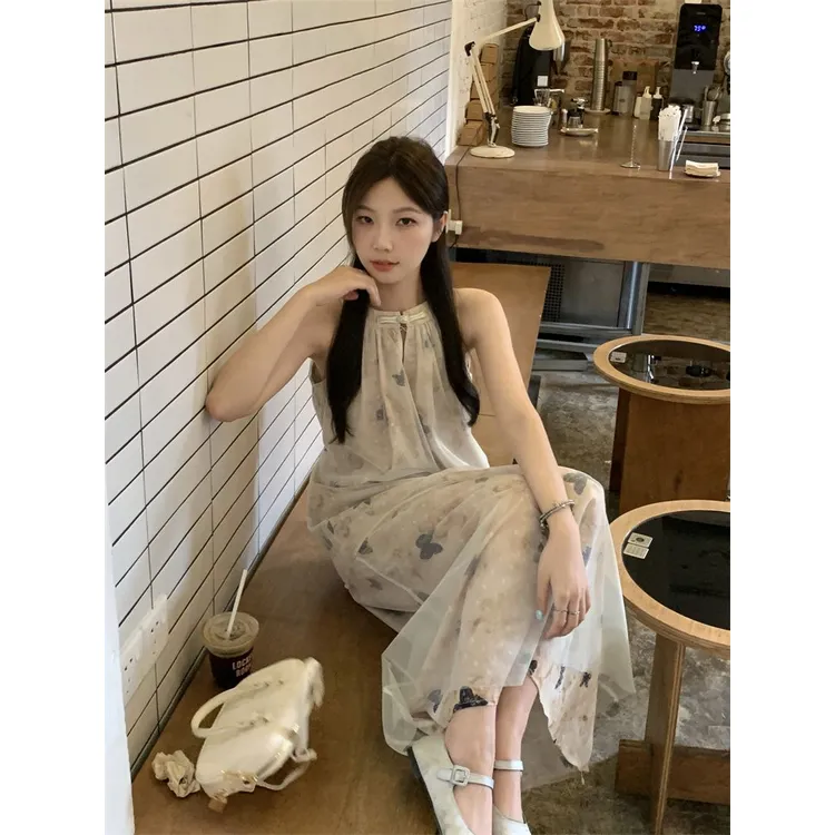 MCGB Sleeveless Dresses Women's White-6