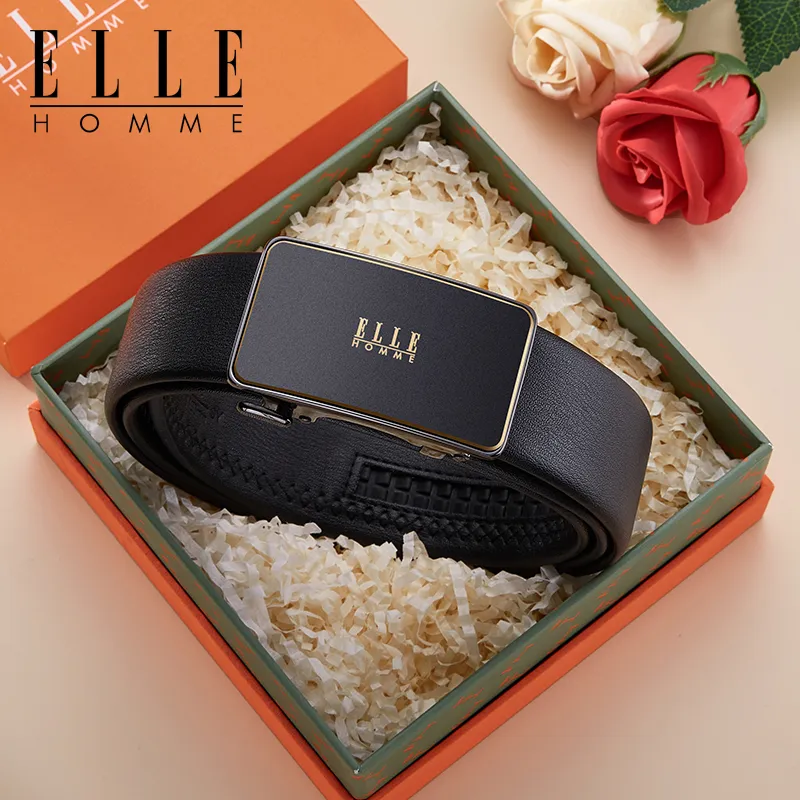 ELLE HOMME Cow Leather Belts Men's Width 3.5cm-7