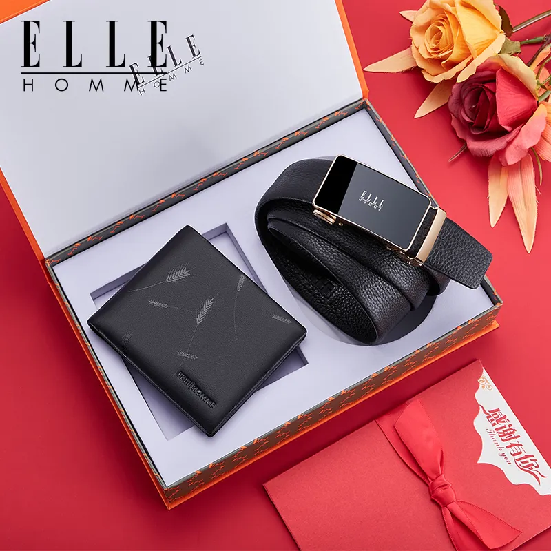ELLE HOMME Top Grain Cow Leather Belts Men's Width 3.5cm-8
