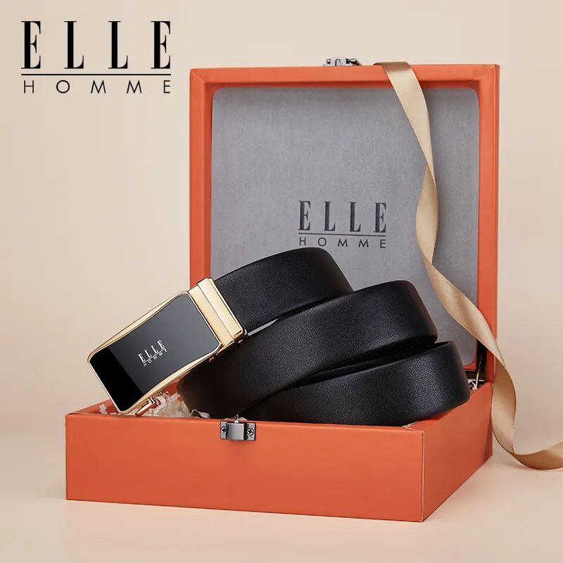 ELLE HOMME Cow Leather Belts Men's Width 3.5cm-8