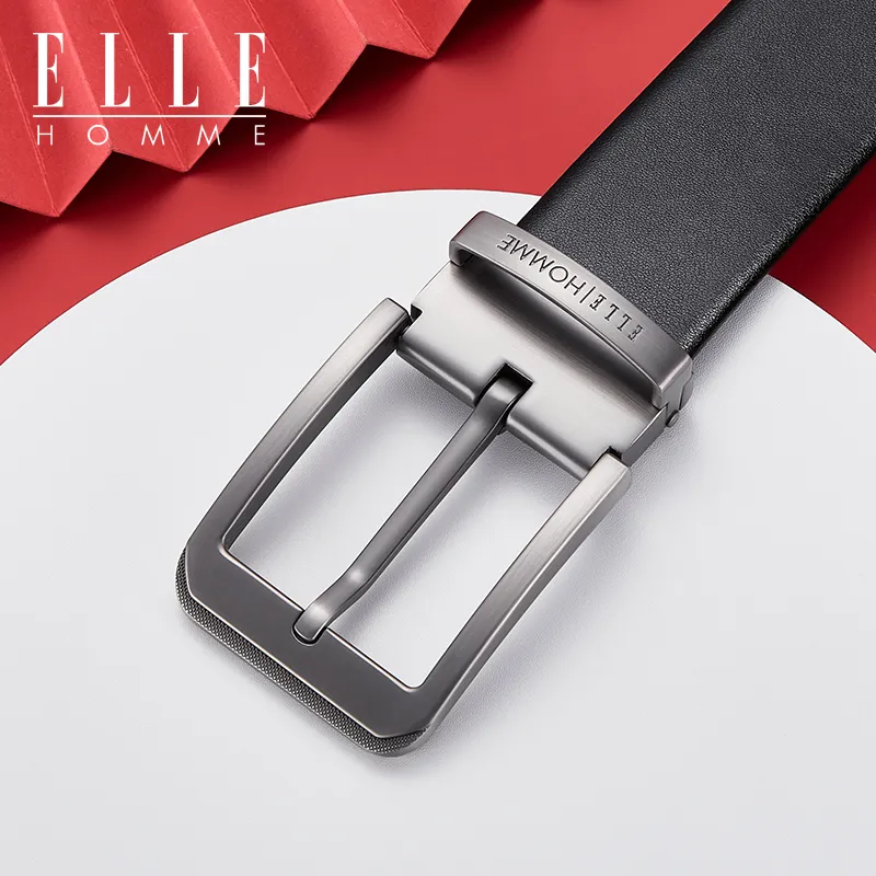 ELLE HOMME Cow Leather Belts Men's Width 3.8cm-6