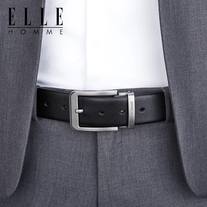 ELLE HOMME Cow Leather Belts Men's Width 3.8cm-5