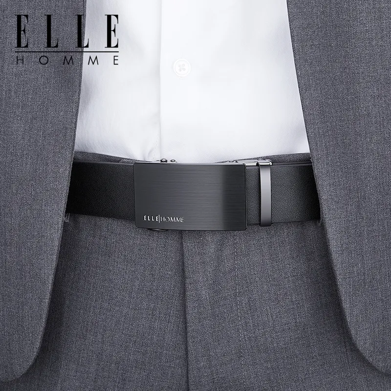 ELLE HOMME Cow Leather Belts Men's Width 3.5cm-3