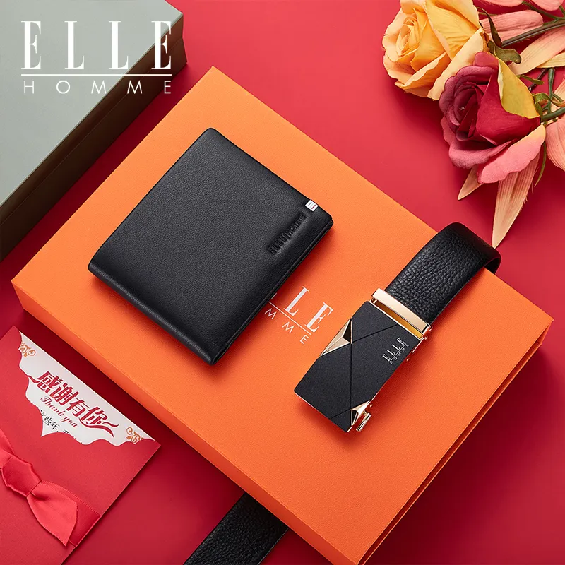 ELLE HOMME Cow Leather Belts Men's Width  3.5cm-8
