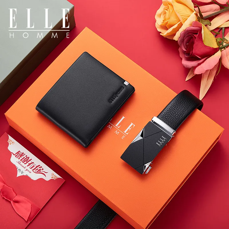 ELLE HOMME Cow Leather Belts Men's Width  3.5cm-13