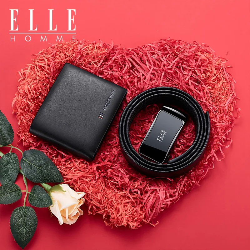 ELLE HOMME Cow Leather Belts Men's Width  3.5cm-1