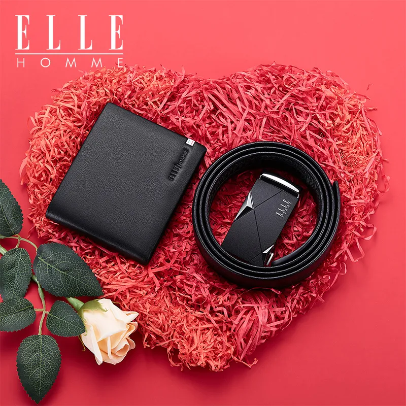 ELLE HOMME Cow Leather Belts Men's Width  3.5cm-11