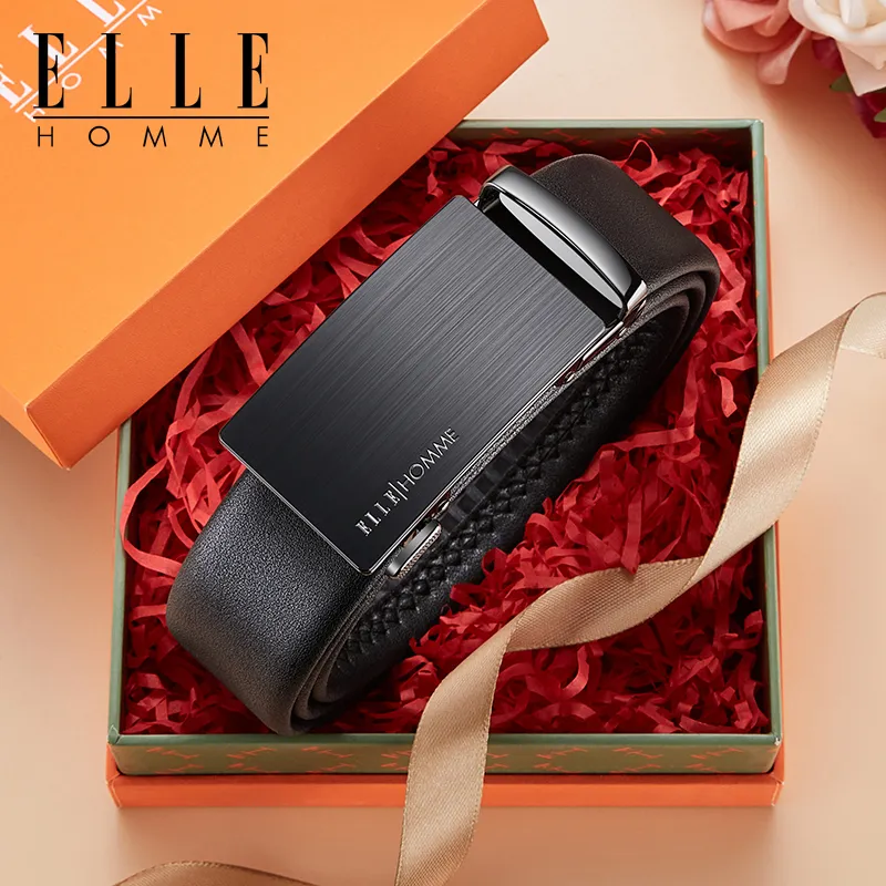 ELLE HOMME Cow Leather Belts Men's Width 3.5cm-5