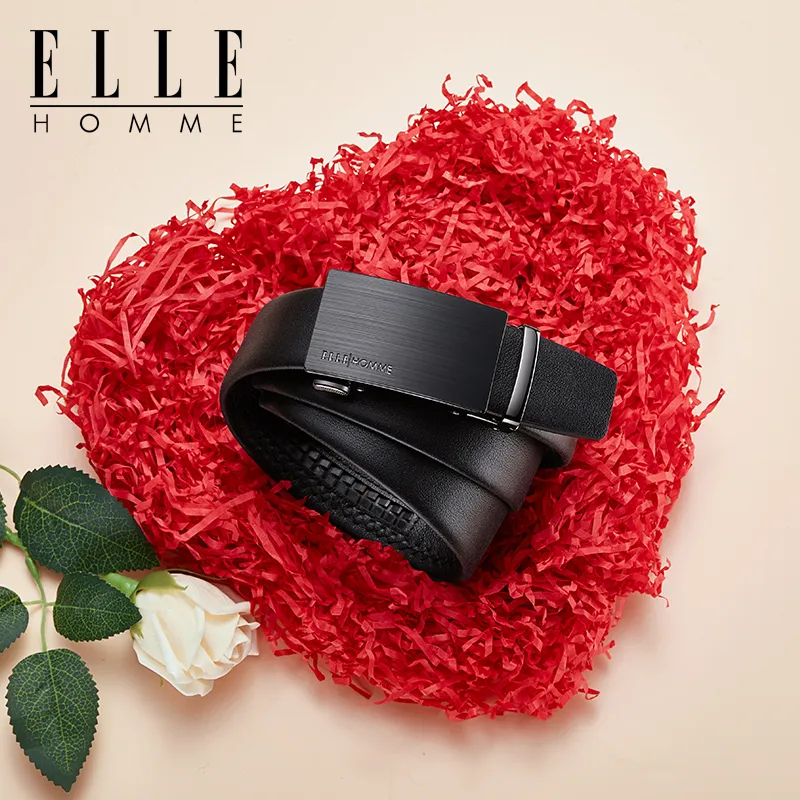 ELLE HOMME Cow Leather Belts Men's Width 3.5cm-1