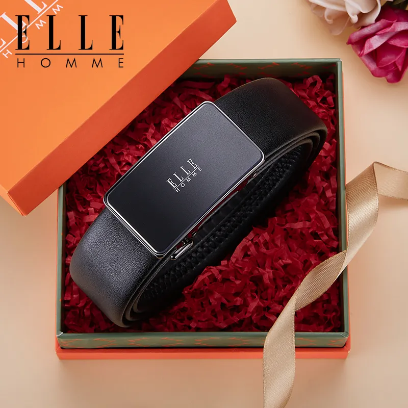 ELLE HOMME Cow Leather Belts Men's Width 3.5cm-5
