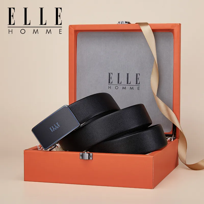ELLE HOMME Cow Leather Belts Men's Width 3.5cm-15