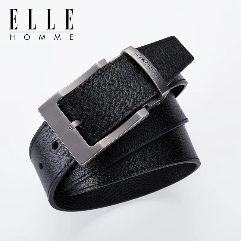 ELLE HOMME Top Grain Cow Leather Belts Men's Width 3.8cm-5