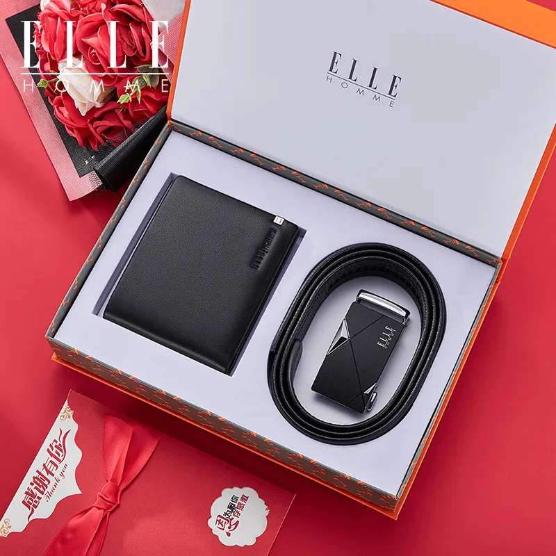 ELLE HOMME Cow Leather Belts Men's Width  3.5cm-12