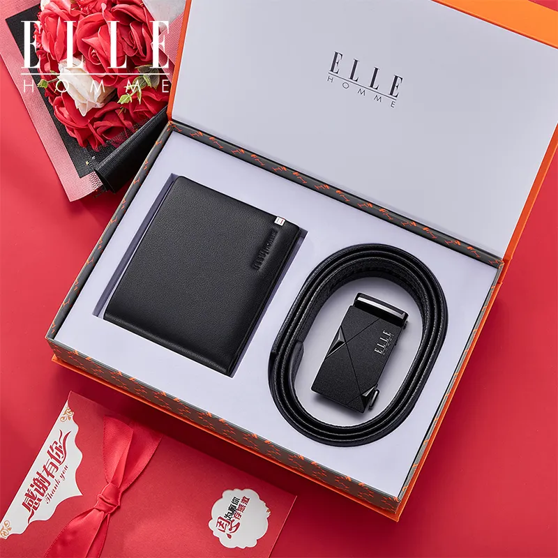 ELLE HOMME Cow Leather Belts Men's Width  3.5cm-3