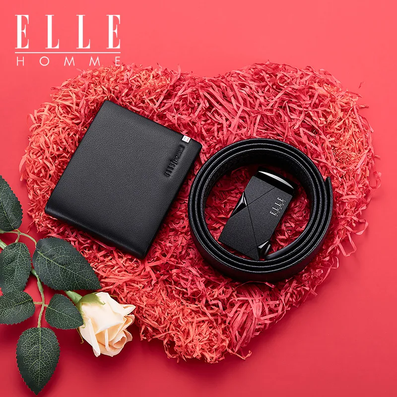 ELLE HOMME Cow Leather Belts Men's Width  3.5cm-1