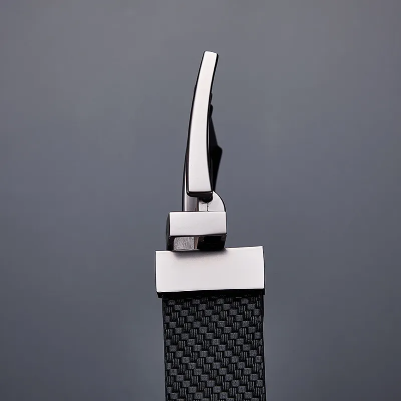 ELLE HOMME Cow Leather Belts Men's Gunmetal 3.3cm-4