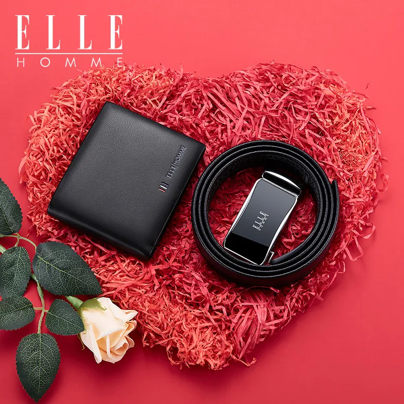 ELLE HOMME Cow Leather Belts Men's Width  3.5cm-10