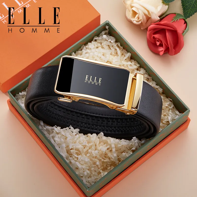 ELLE HOMME Cow Leather Belts Men's Width 3.5cm-7