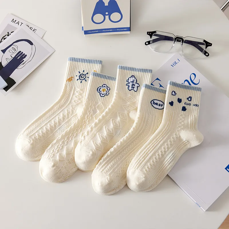 ALPLUME Mid Calf Socks Unisex 5 Pack-1