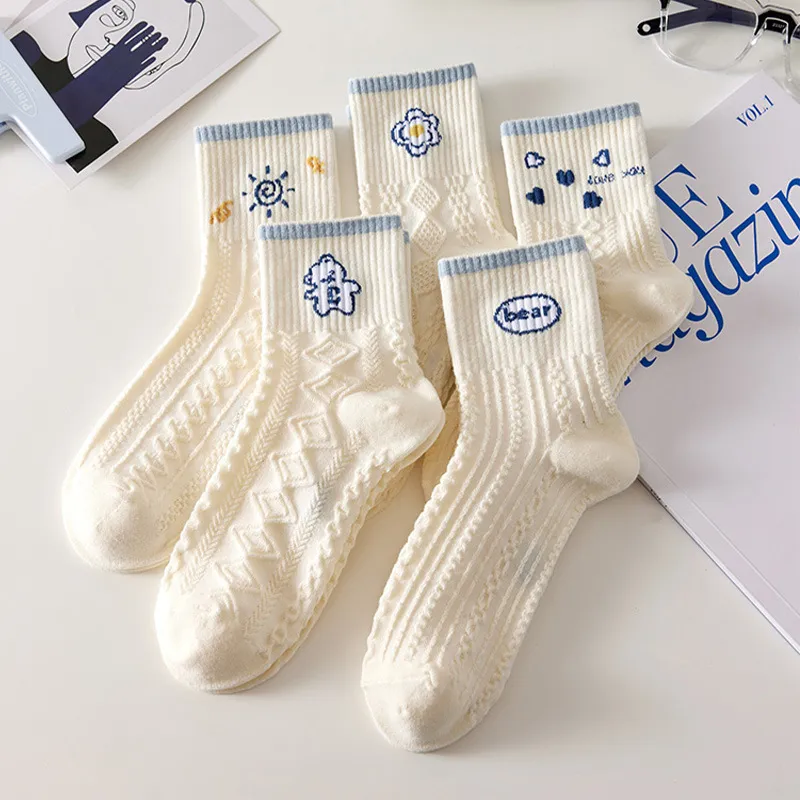 ALPLUME Mid Calf Socks Unisex 5 Pack-3
