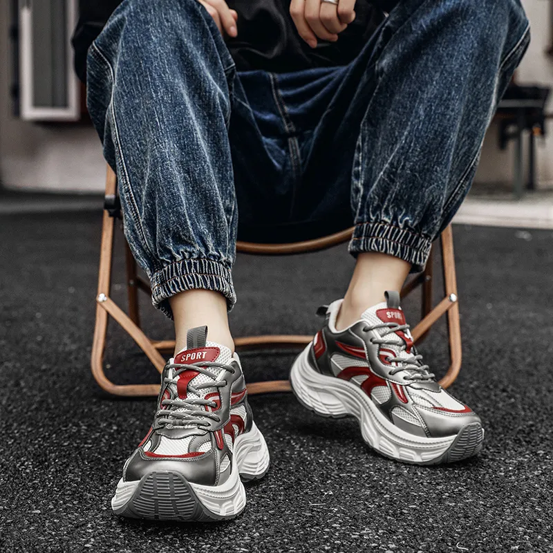 BAKE Slip Resistant, Abrasion Resistant, Breathable Low Top Chunky Sneakers Men's-9