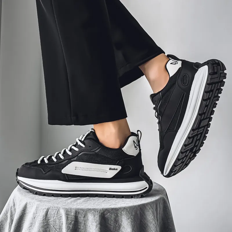 BAKE Slip Resistant And Abrasion Resistant Coverage Low Top Chunky Sneakers Men's-4
