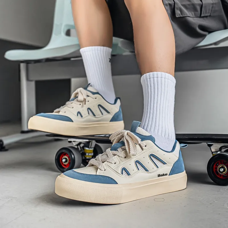 BAKE Anti Slip Wear Resistant Low Top Skateboard Shoes Men's-12