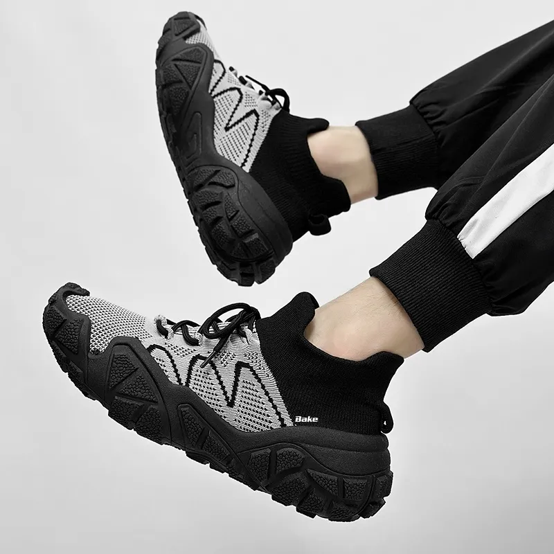 BAKE Slip Resistant, Abrasion Resistant, Breathable Low Top Casual Shoes Unisex Black-1
