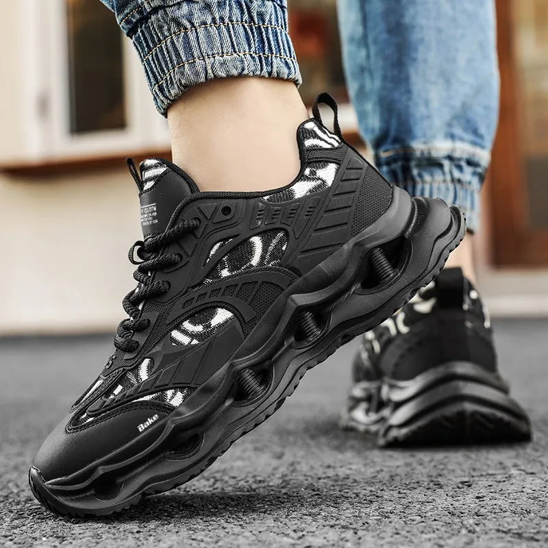 BAKE Slip Resistant, Abrasion Resistant, Lightweight Low Top Chunky Sneakers Men's-3