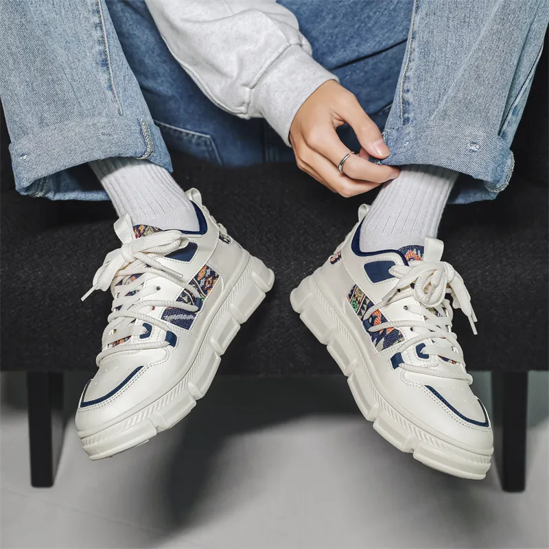 BAKE Anti Slip And Wear Resistant Height Increasing Low Top Skateboard Shoes Men's-4