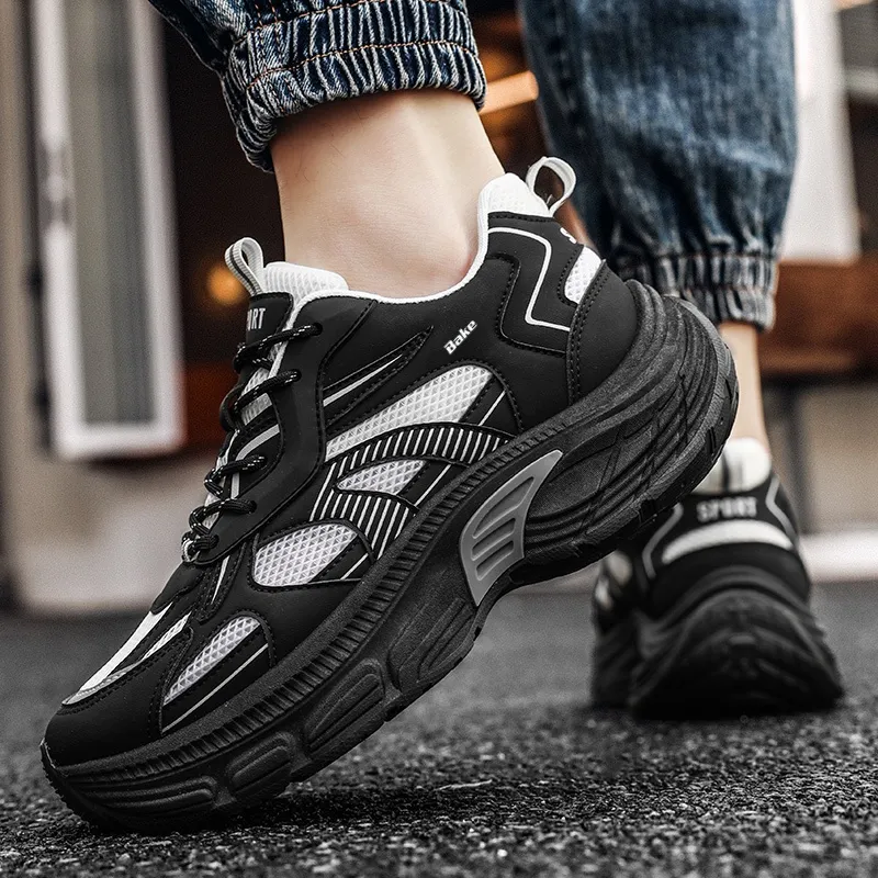 BAKE Slip Resistant, Abrasion Resistant, Breathable Low Top Chunky Sneakers Men's-12