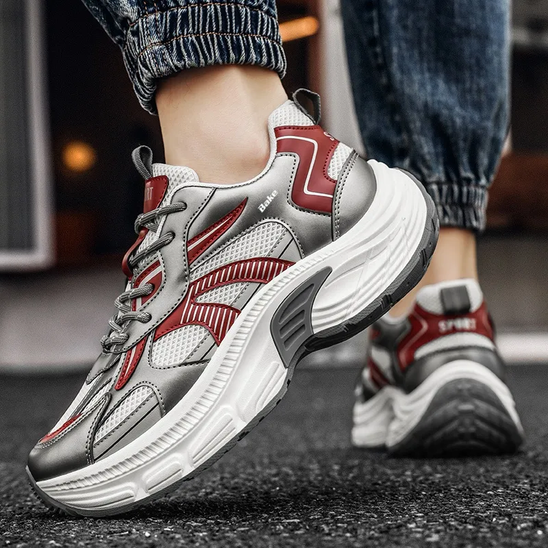 BAKE Slip Resistant, Abrasion Resistant, Breathable Low Top Chunky Sneakers Men's-8