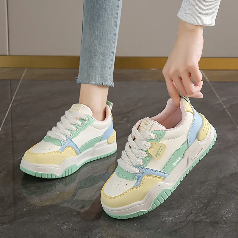 BAKE Anti Slip Wear Resistant Low Top Skateboard Shoes Women's-12