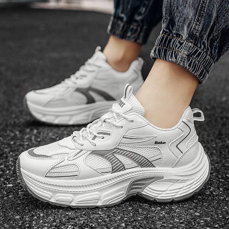 BAKE Slip Resistant, Abrasion Resistant, Breathable Low Top Chunky Sneakers Men's-2