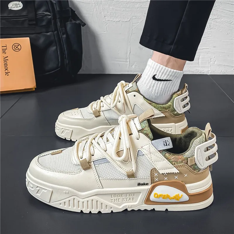 BAKE Anti Slip Wear Resistant Low Top Skateboard Shoes Men's-4
