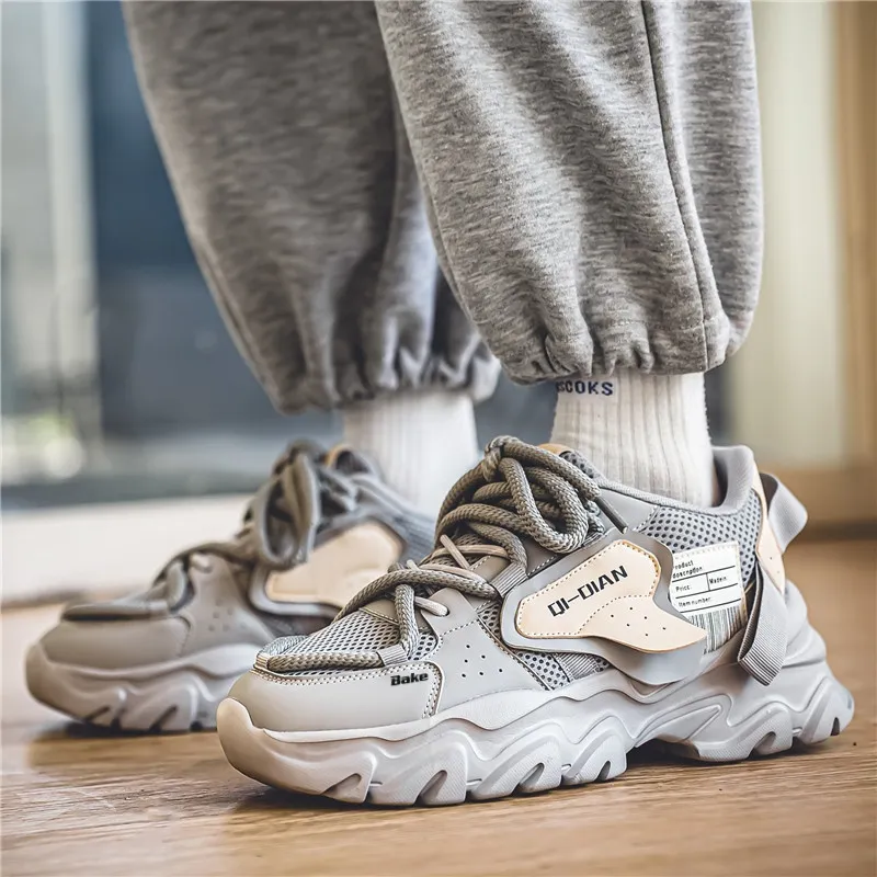 BAKE Slip Resistant, Abrasion Resistant, Breathable Low Top Chunky Sneakers Men's-7