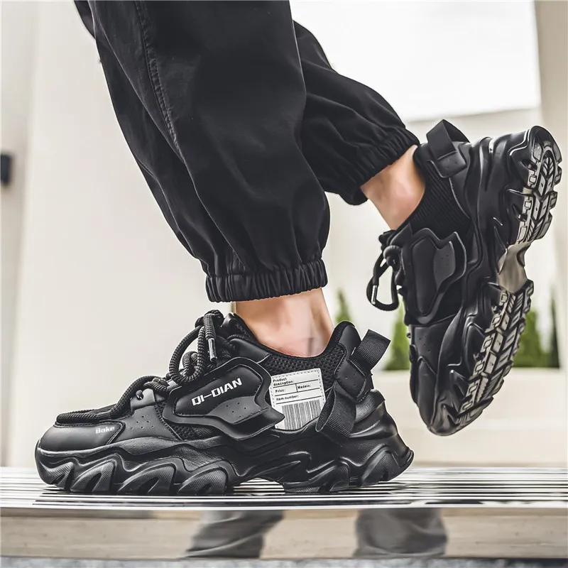 BAKE Slip Resistant, Abrasion Resistant, Breathable Low Top Chunky Sneakers Men's-2