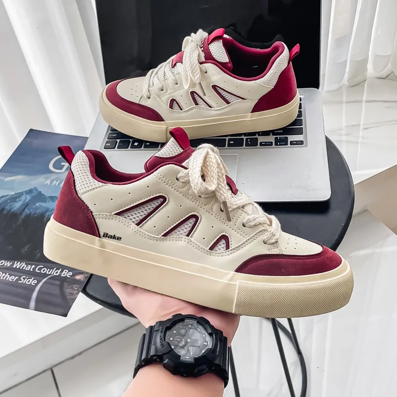BAKE Anti Slip Wear Resistant Low Top Skateboard Shoes Men's-4