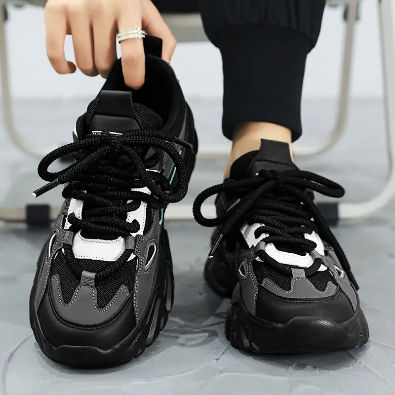 BAKE Slip Resistant, Abrasion Resistant, Breathable Low Top Chunky Sneakers Men's-2