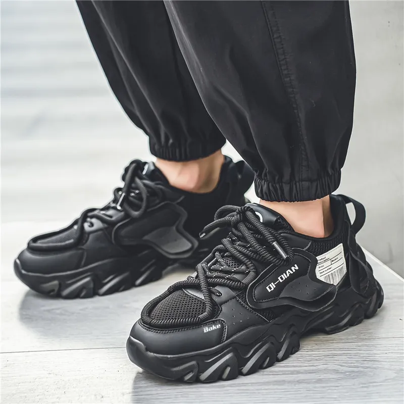 BAKE Slip Resistant, Abrasion Resistant, Breathable Low Top Chunky Sneakers Men's-1