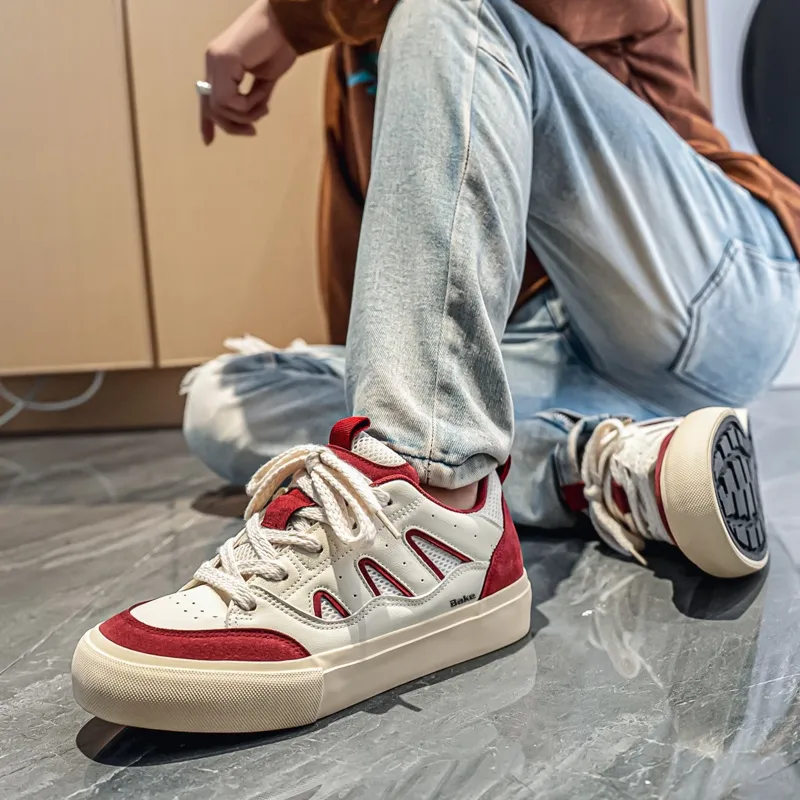 BAKE Anti Slip Wear Resistant Low Top Skateboard Shoes Men's-3