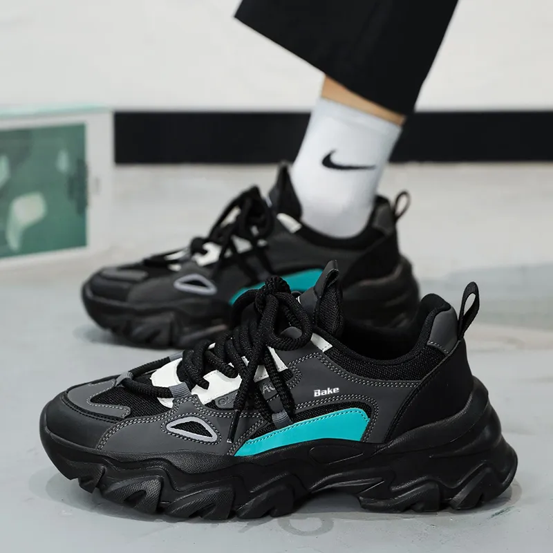 BAKE Slip Resistant, Abrasion Resistant, Breathable Low Top Chunky Sneakers Men's-3