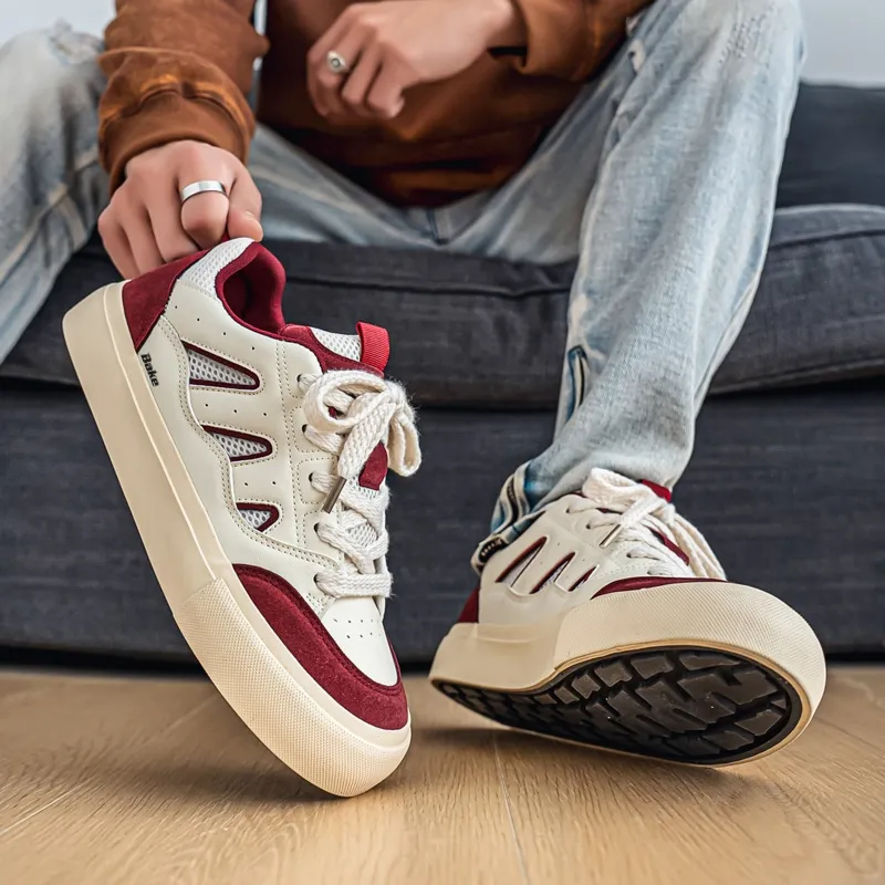 BAKE Anti Slip Wear Resistant Low Top Skateboard Shoes Men's-2