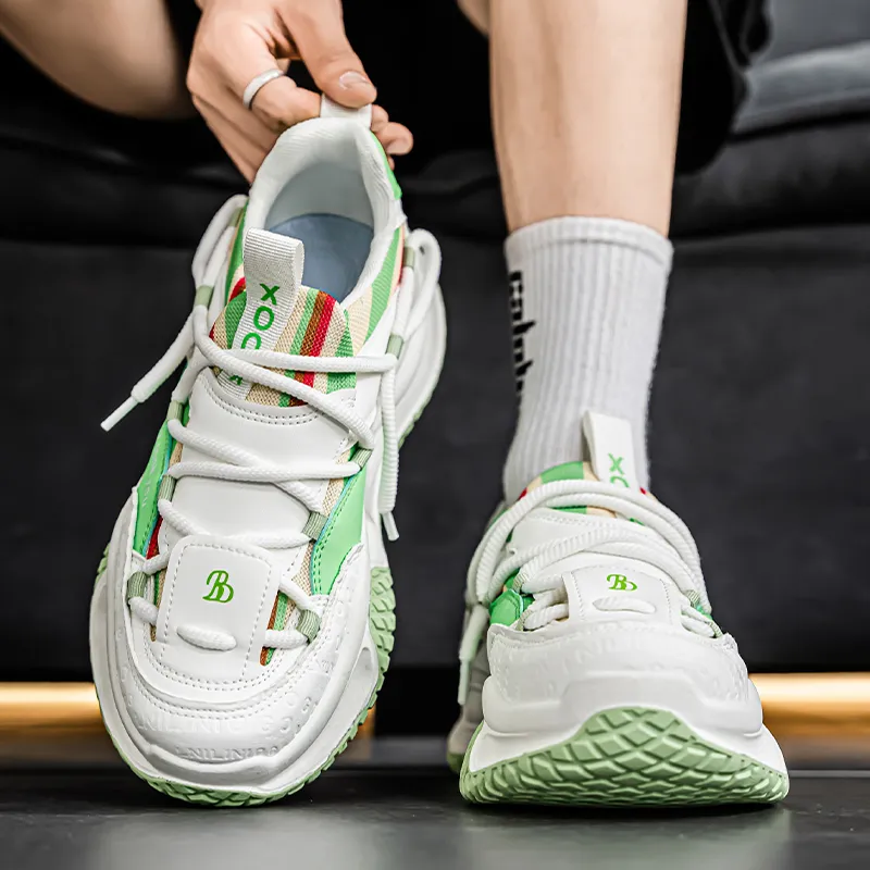 BAKE Anti Slip Wear Resistant Low Top Chunky Sneakers Men's-14