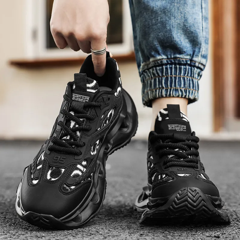 BAKE Slip Resistant, Abrasion Resistant, Lightweight Low Top Chunky Sneakers Men's-4